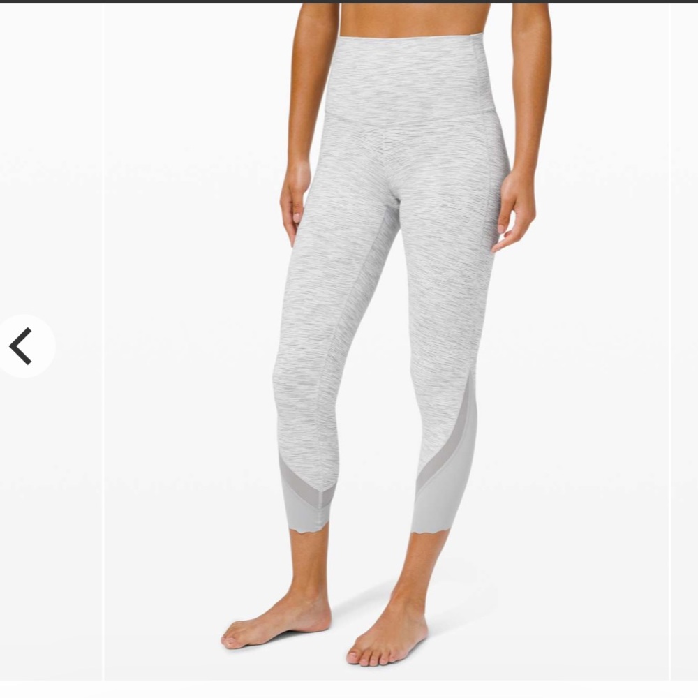 lululemon athletica Heathered Light Gray High-Rise Cropped Leggings